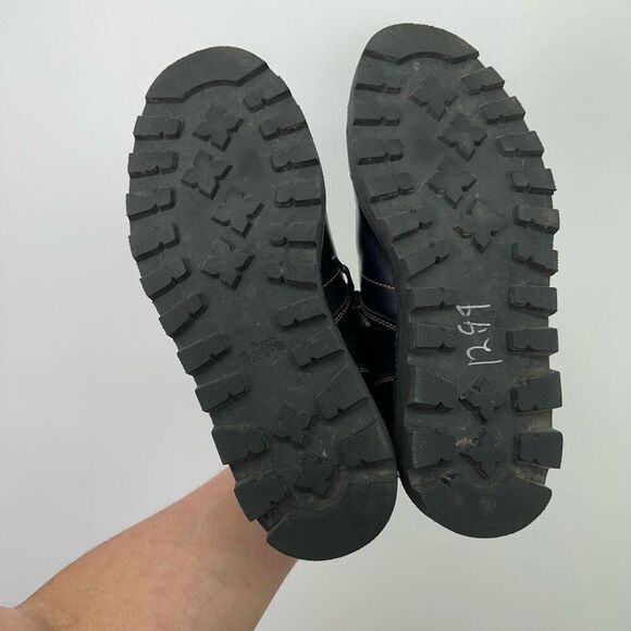 Coach Unisex Cordovan Black Leather Boxing Lace Up Round Toe Boot - Picture 7 of 10